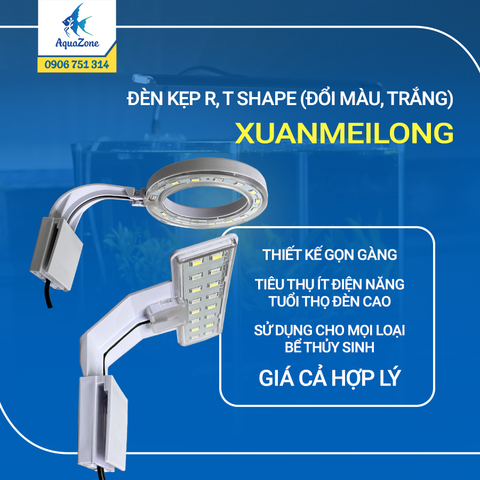 XML- Đèn led kẹp thành hồ cá thủy sinh chữ T/ chữ R