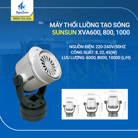 MÁY THỔI LUỒNG - TẠO SÓNG SUNSUN XVA600, 800, 1000