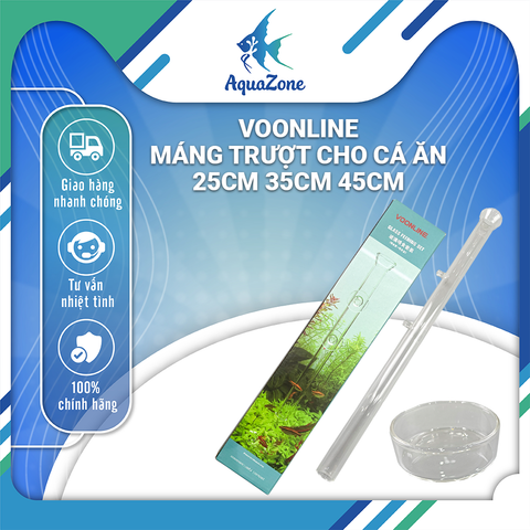 Bộ máng trượt cho cá ăn Voonline dài 25cm 35cm 45cm bằng thủy tinh trong suốt chắc chắn bền bỉ