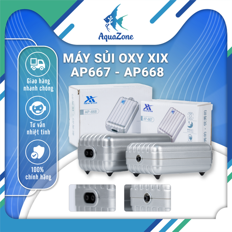 MÁY SỦI OXY BỂ CÁ XIX AP667 1 VÒI, AP668 2 VÒI - Máy sủi êm ái, không gây ồn cho bể cá