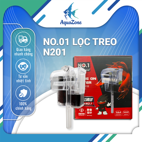 Lọc Bể Cá Dạng Treo No.01 N201, Lọc Treo Có Sẵn Bông Lọc, Tùy Chỉnh Lưu Lượng
