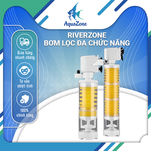Máy lọc bể cá đa chức năng 6 trong 1 Riverzone (Bơm, Lọc, Tạo sóng, Cung cấp oxy, Hút phân, Tạo vi sinh) cho bể cá 10w đến 35w