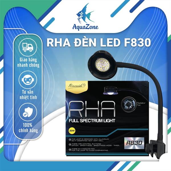 Đèn kẹp nhôm RHA F830 | Đèn led kẹp siêu sáng, phổ rộng cho bể thủy sinh, bể cá