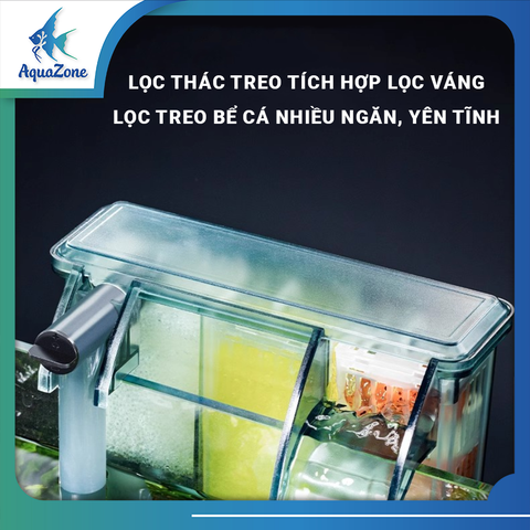 Lọc thác treo Yee tích hợp lọc váng - Lọc treo bể cá nhiều ngăn, yên tĩnh