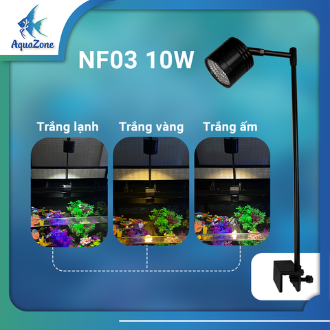 Đèn rọi hồ cá Riverside - NF03 NF04 NF05 3 màu (trắng/vàng/trung tính) phù hợp với hồ cá thủy sinh, hồ bán cạn, terranium