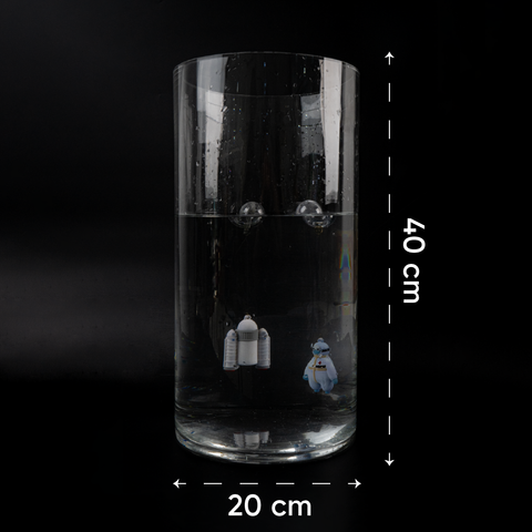 Bể, bình thủy tinh hình trụ tròn nuôi trồng thủy sinh, thủy canh, decor không gian