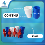 Bộ phụ kiện nối ống nước tiện lợi (cút nối, cút chếch, cút vuông, khóa vòi nước, thu, giắc co, bịt đầu ống, kẹp ống)