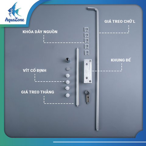 Giá treo đèn thả treo Riverzone SD xoay 360 độ hợp kim nhôm màu bạc, đen cứng cáp chắc chắn