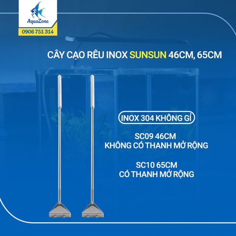 CÂY CẠO RÊU INOX SUNSUN 46CM, 65CM