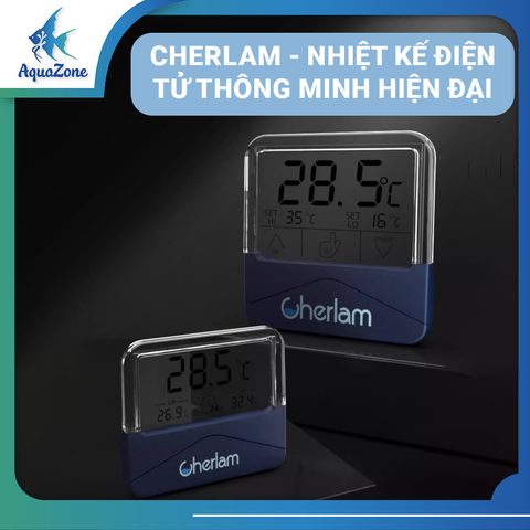 Nhiệt kế điện tử Cherlam màn hình LCD hiện đại có thể chuyển đổi độ C độ F, tặng pin