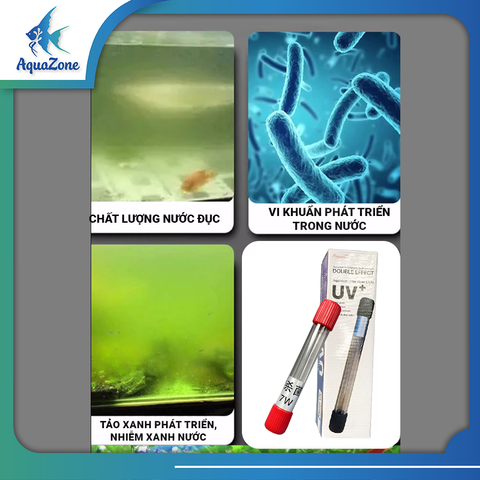 Đèn UV tích hợp hẹn giờ hồ cá Riverzone 3w 5w 7w 11w 13w - đèn uv diệt tảo, diệt khuẩn cho bể thủy sinh