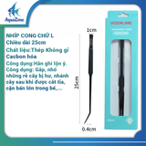 Nhíp gắp cây thủy sinh bằng thép không gỉ cacbon Voonline 25cm, nhíp thẳng, nhíp cong chữ L, nhíp cong chữ S