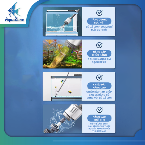Thiết bị thay nước bể cá Yee nhanh chóng tiện lợi 20w 30w, sử dụng máy hút công suất lớn, thao tác đơn giản