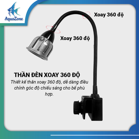Đèn rọi bể thủy sinh, cá cảnh Quanlong (QL) 7W trắng, vàng, chuyển đổi 3 màu