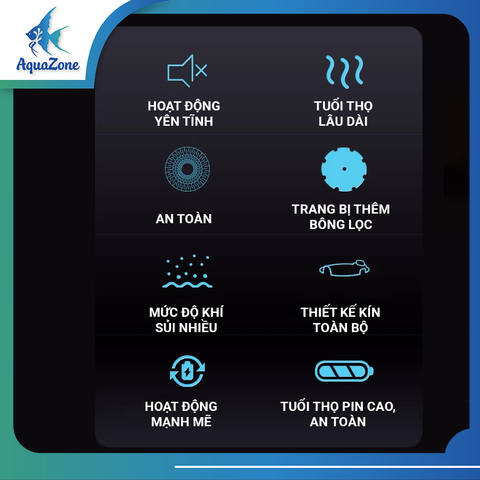Máy sủi oxy siêu êm cao cấp 2 vòi Netlea, sủi khí tối đa, sủi tích điện có sẵn dây sủi, 2 đá sủi
