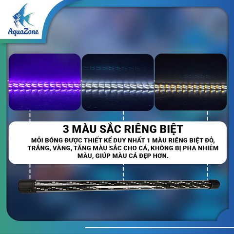 Đèn led tròn 8 hàng bóng XML đỏ trắng vàng dành cho cá rồng, cá Koi siêu sáng, siêu thực