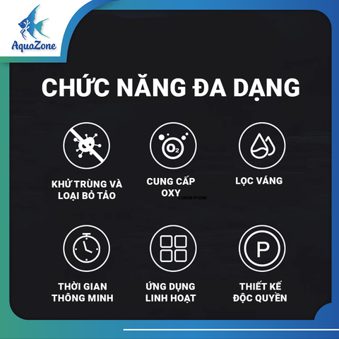 Đèn UV Voonline 3 trong 1 hút váng, cung cấp oxy và diệt tảo, diệt khuẩn