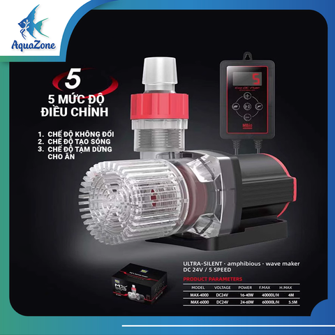 Bơm chìm, bơm nước bể cá MBIO MAX dùng bảng điều khiển hiện đại 4000 6000 9000 12000 tiết kiệm điện năng