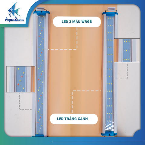Đèn máng QuanLong  (QL) siêu sáng làm nổi bật màu cây | Đèn máng trắng xanh hoặc chuyển đổi 3 màu WRGB dành cho bể thủy sinh