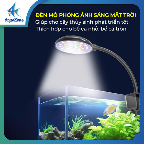 Đèn LED kẹp tròn VOONLINE chip đèn WRG 3 chế độ màu mặc định (trắng, màu, toàn phổ)