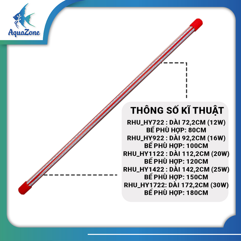 Đèn led hồ cá 2 hàng bóng Riverside RHU HY góc rộng tỏa ánh sáng mạnh mẽ, tiết kiệm điện