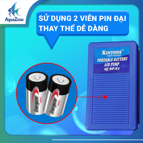 Máy sủi Kintons IQ BP Series (KHÔNG KÈM PIN) - Sủi oxy dùng pin, tiện lợi di chuyển, có sẵn dây sủi và đĩa sủi