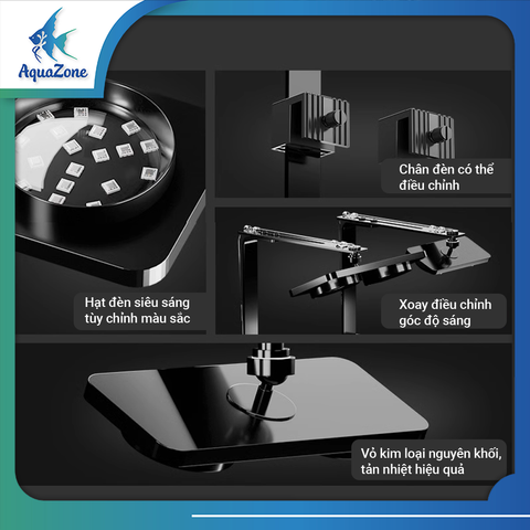 Đèn LED đôi hồ cá DEYAO F180, chip đèn siêu sáng, khả năng chống nước mạnh mẽ và điều khiển App