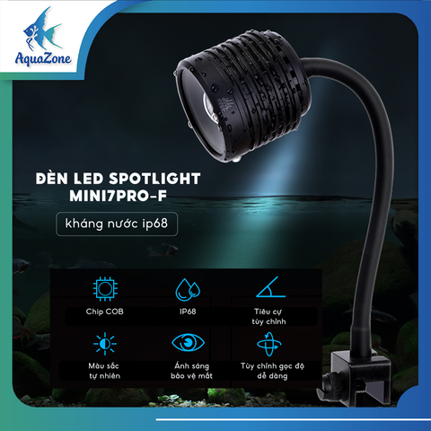 Đèn rọi Week Aqua mini 7 PRO-F tiêu cự có thể điều chỉnh từ 5~60 độ