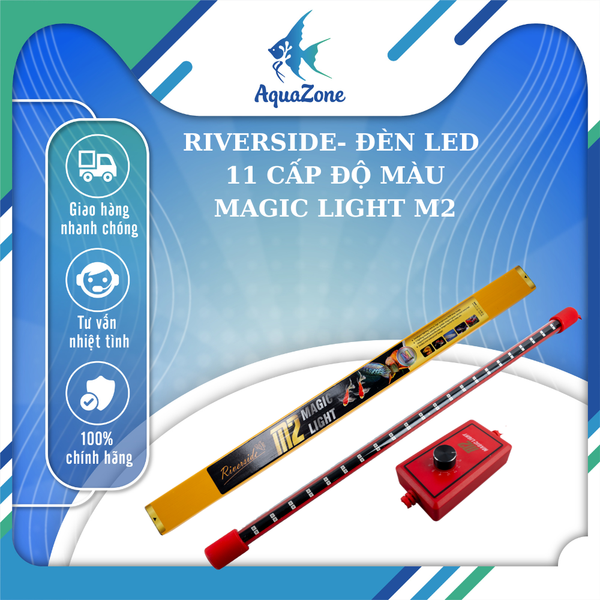 Đèn led hồ cá 2 hàng bóng đa sắc 11 cấp độ màu Riverside Magic Light M2 công nghệ mới