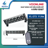 Quạt tản nhiệt Voonline kèm điều khiển thông minh 5 tốc độ dành cho bể thủy sinh