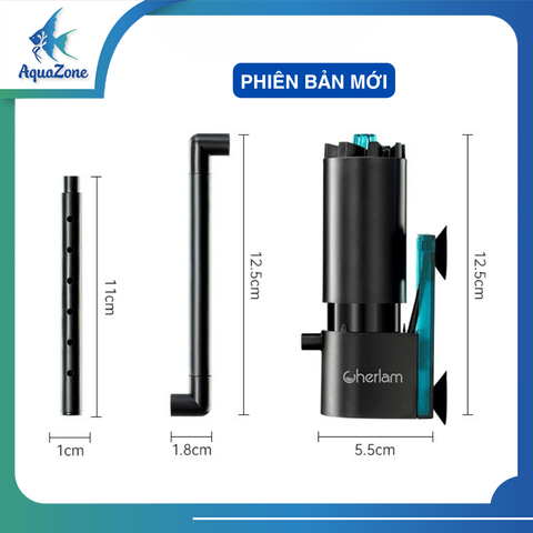 (PHIÊN BẢN MỚI) Lọc váng hút dầu Cherlam 3w cho bể cá, bể thủy sinh