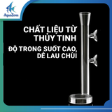 Bộ máng trượt cho cá ăn Voonline dài 25cm 35cm 45cm bằng thủy tinh trong suốt chắc chắn bền bỉ