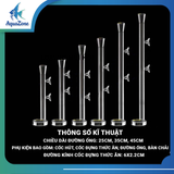 Bộ máng trượt cho cá ăn Voonline dài 25cm 35cm 45cm bằng thủy tinh trong suốt chắc chắn bền bỉ