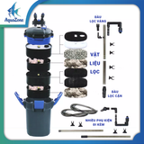 Lọc thùng bể cá OF sẵn vật liệu học (sứ lọc, bông lọc) với nhiều ngăn tiện lợi, yên tĩnh