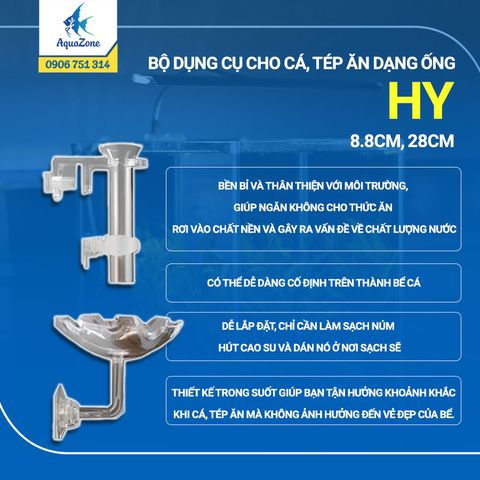 BỘ DỤNG CỤ CHO CÁ, TÉP ĂN DẠNG ỐNG 8.8CM, 28CM (HY)
