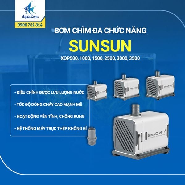 Máy Bơm Chìm Sunsun Xiaoli XQP500 - 3500 Tiết Kiệm Điện Năng, Tích Hợp Bông Lọc Tạp Chất