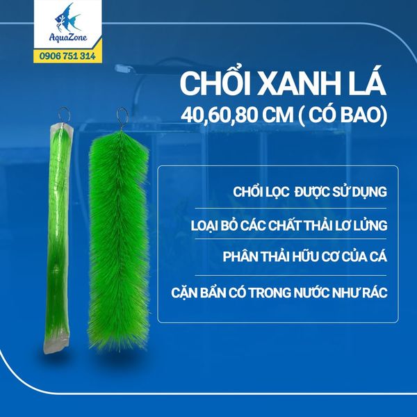 Chổi lọc nước hồ cá - Chổi xanh lá có bao