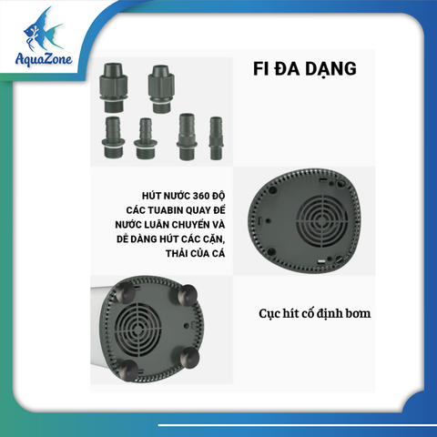 Bơm chìm hút đáy bể cá SUNSUN XGP 500L, 1000L, 1500L, 2500L, 300L, 3500L, 4500L, 5000L, 5500L  với lực bơm mạnh mẽ, tiết kiệm điện, siêu yên tĩnh