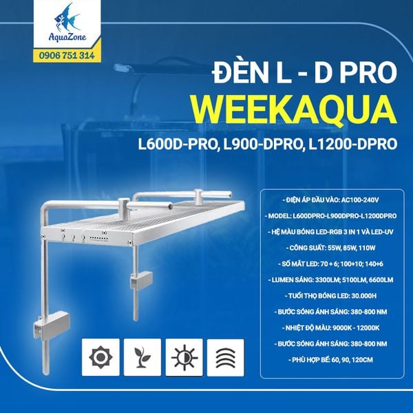 ĐÈN WEEK AQUA L - D PRO I Phiên bản Giá treo - Dùng App (L600D-PRO, L900-DPRO, L1200-DPRO)