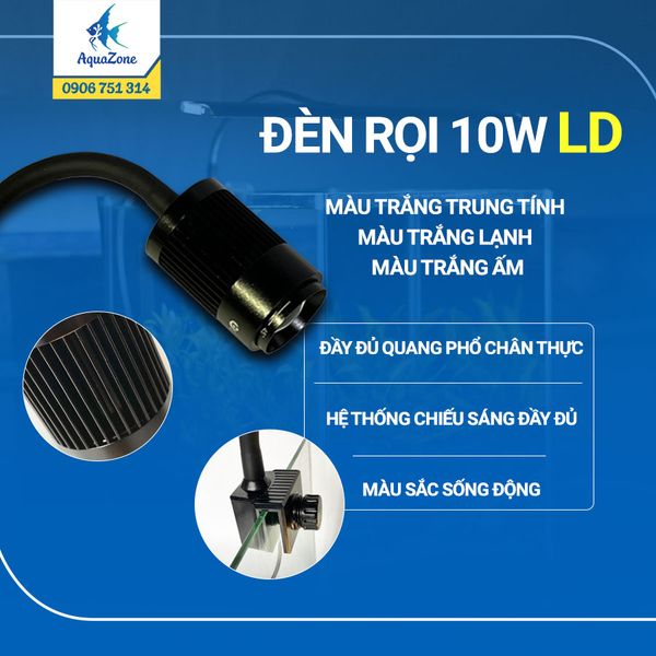 Đèn thủy sinh Ledesk (LD) 10W rọi màu trắng trung tính/ trắng lạnh/ trắng ấm