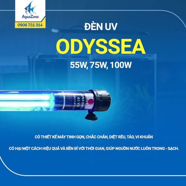 Đèn Odyssea UV 55 - 75 - 100 diệt rêu, tảo, vi khuẩn hiệu quả, tiết kiệm năng lượng
