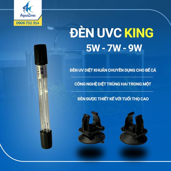 Đèn UVC 5W 7W 9W diệt khuẩn bể cá