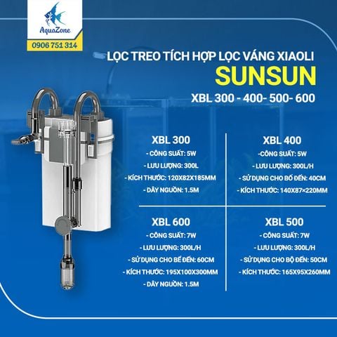 Lọc treo tích hợp lọc váng Xiaoli SUNSUN XBL cao cấp (300 | 400 | 500 | 600)