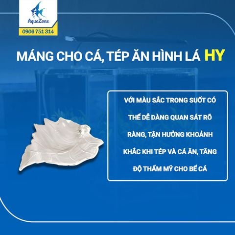 MÁNG CHO CÁ, TÉP ĂN HÌNH LÁ - HY (SIZE M)