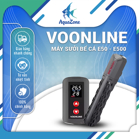 Máy sưởi bể cá Voonline E50 - E500, máy sưởi ấm bể cá có tùy chỉnh nhiệt độ theo nhu cầu