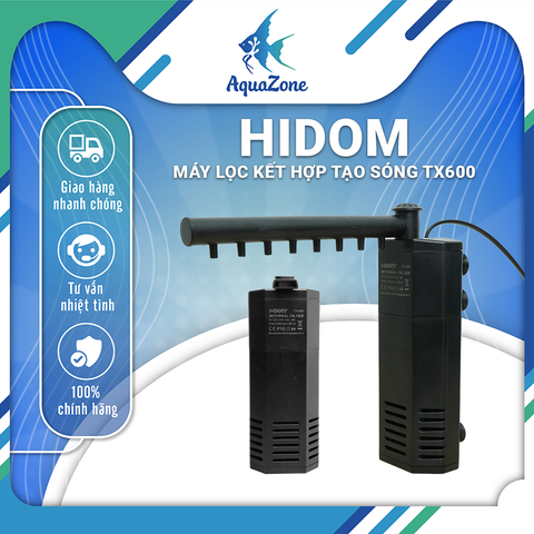 Lọc chìm Hidom TX600, lọc chìm kết hợp tạo sóng cho bể cá cảnh