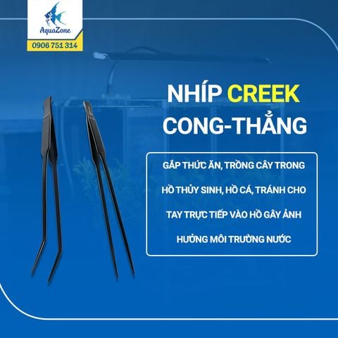 Nhíp Inox Creek trồng cây thủy sinh, gắp thức ăn bể cá