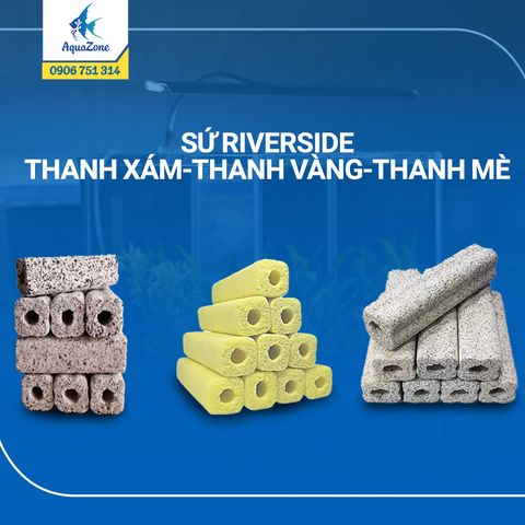 1 thanh - SỨ RIVERSIDE (THANH XÁM - THANH VÀNG - THANH MÈ) - VẬT LIỆU LỌC CHO HỒ CÁ
