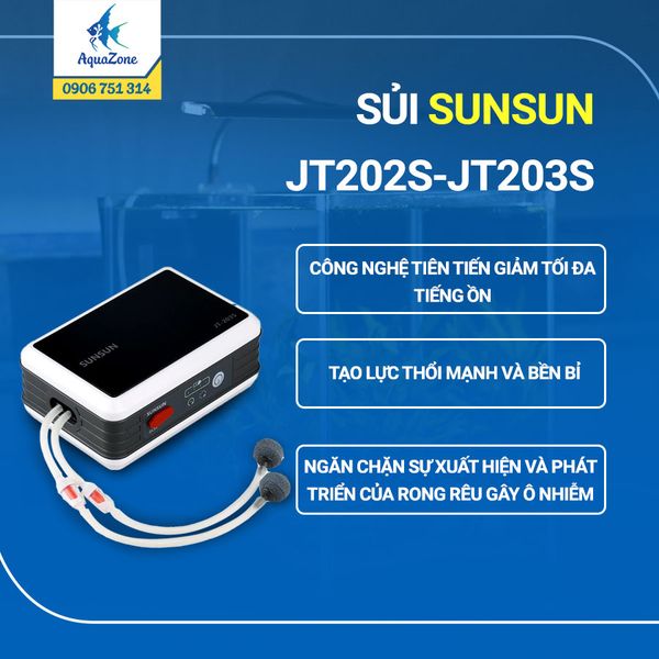 Máy sủi tích điện Sunsun JT202s, JT203s