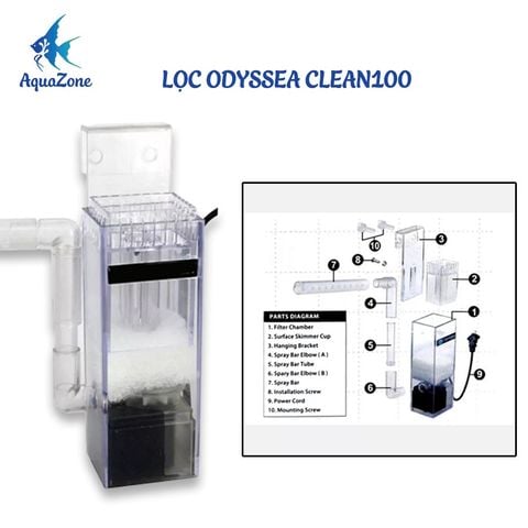 LỌC VÁNG ODYSSEA - Clean 100 | Máy lọc váng cho hồ thuỷ sinh